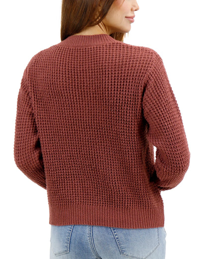 womens waffle knit sweater