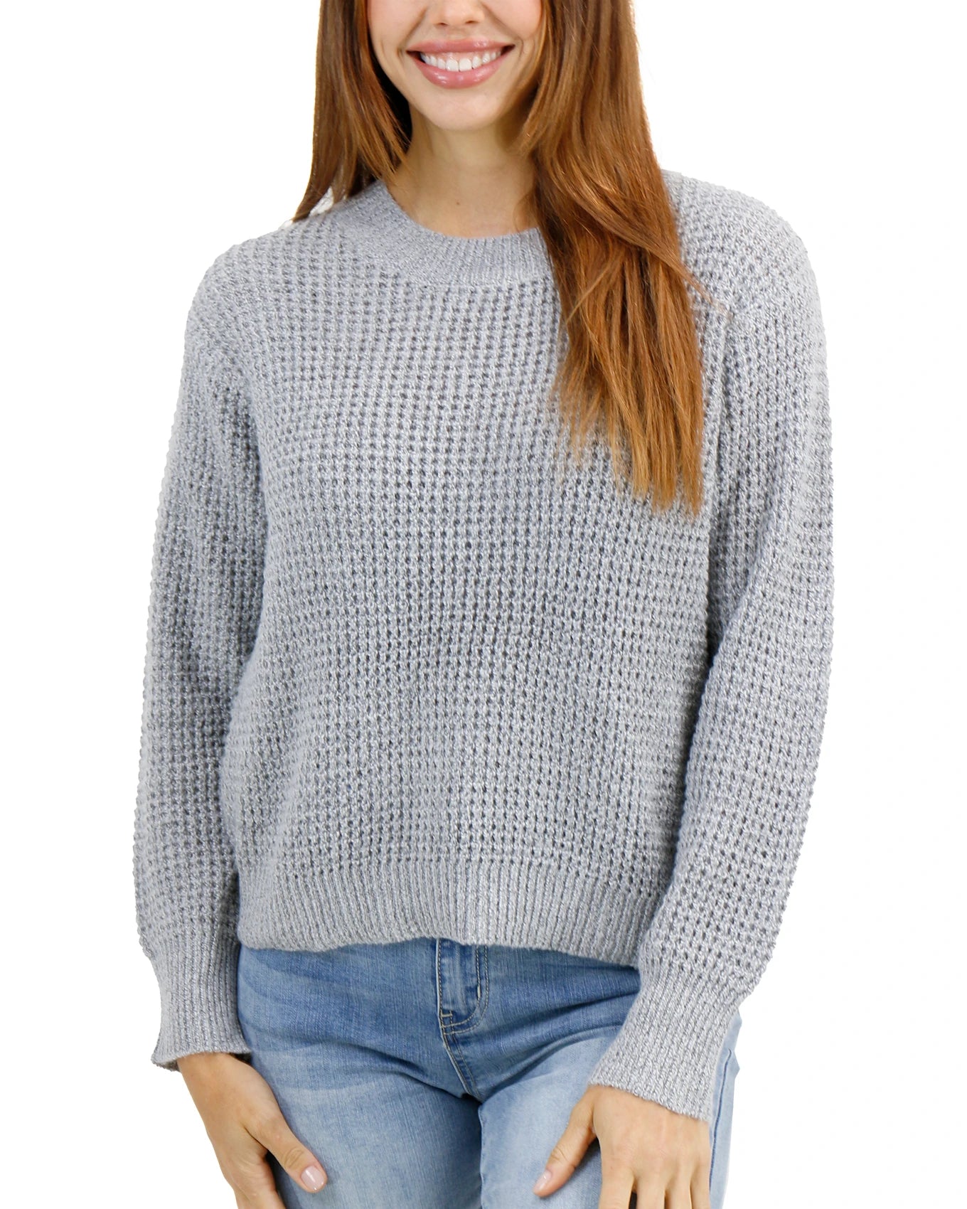 waffle-knit sweater