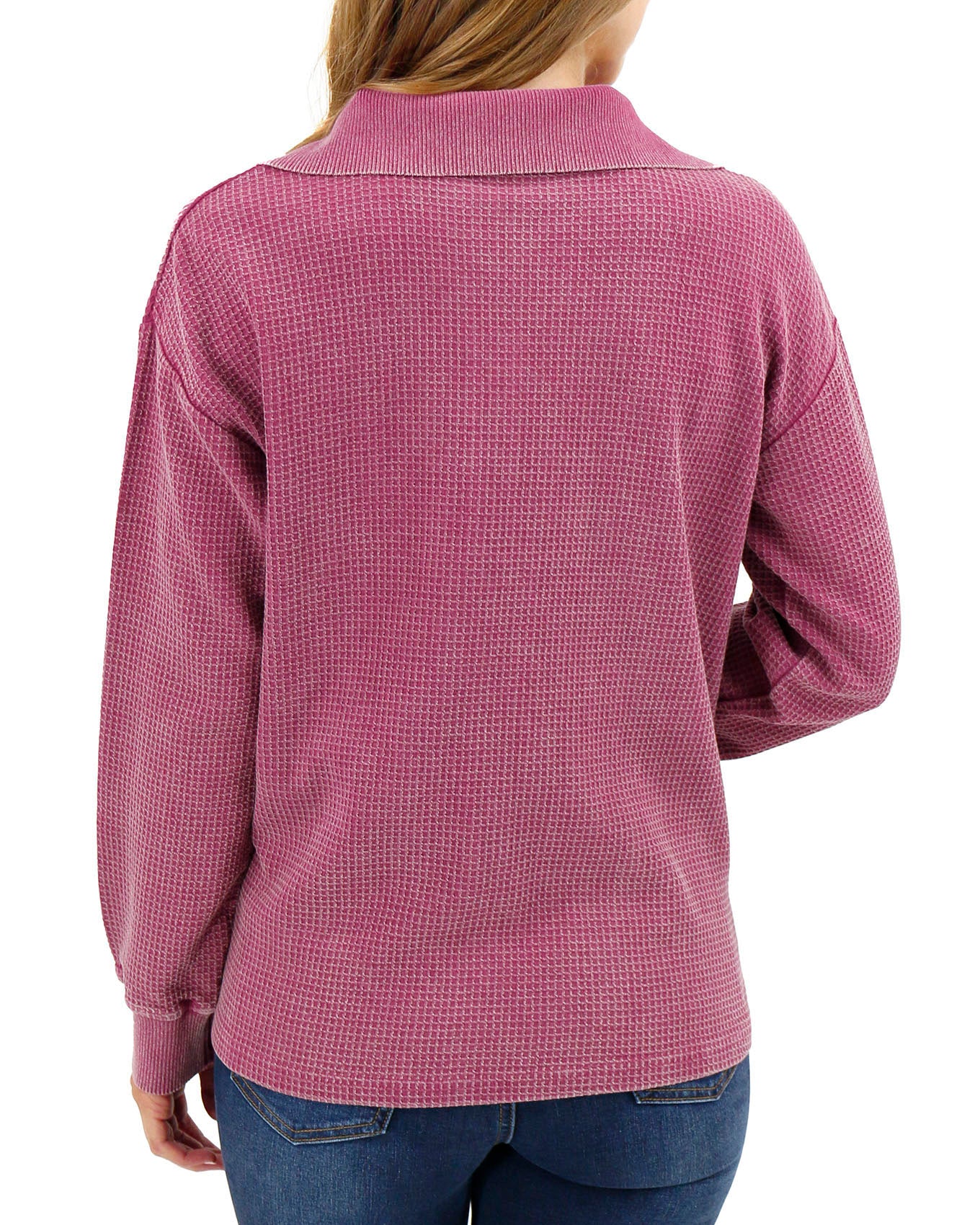 Hideaway Washed Berry Thermal Pullover