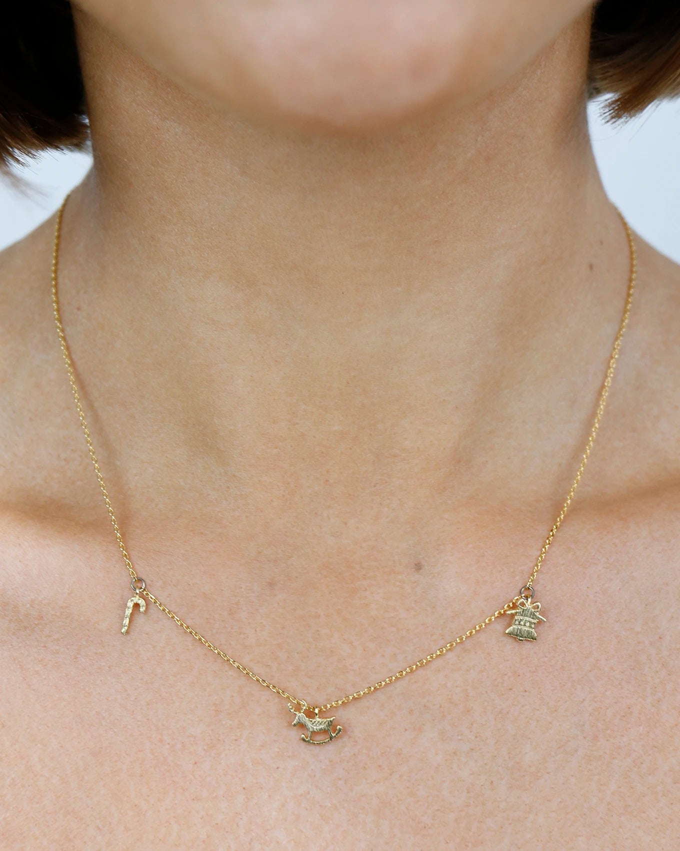 Holiday Gold Charm Necklace