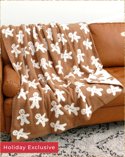 Holiday Cuddle Cloud Blanket - Gingerbread Man - FINAL SALE