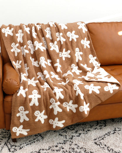 Holiday Cuddle Cloud Blanket - Gingerbread Man - FINAL SALE