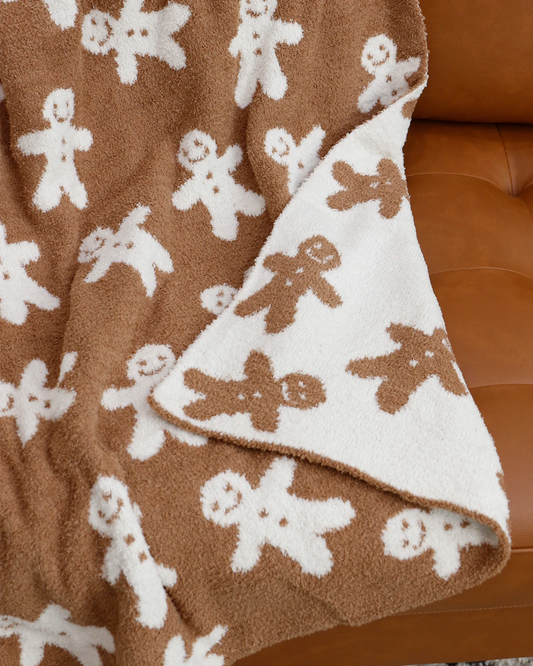 Holiday Cuddle Cloud Blanket - Gingerbread Man - FINAL SALE