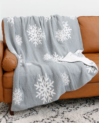 Holiday Cuddle Cloud Blanket - Snowflakes - FINAL SALE