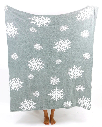 Holiday Cuddle Cloud Blanket - Snowflakes - FINAL SALE