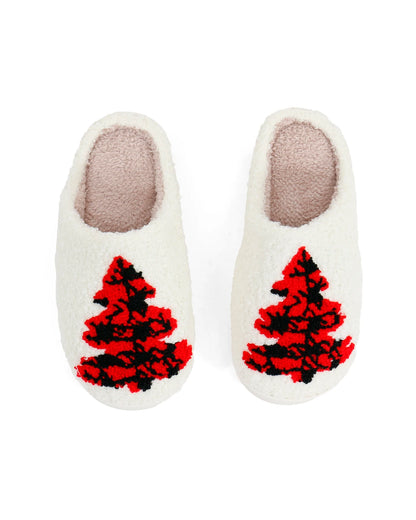 Holiday Plaid Christmas Tree Slippers