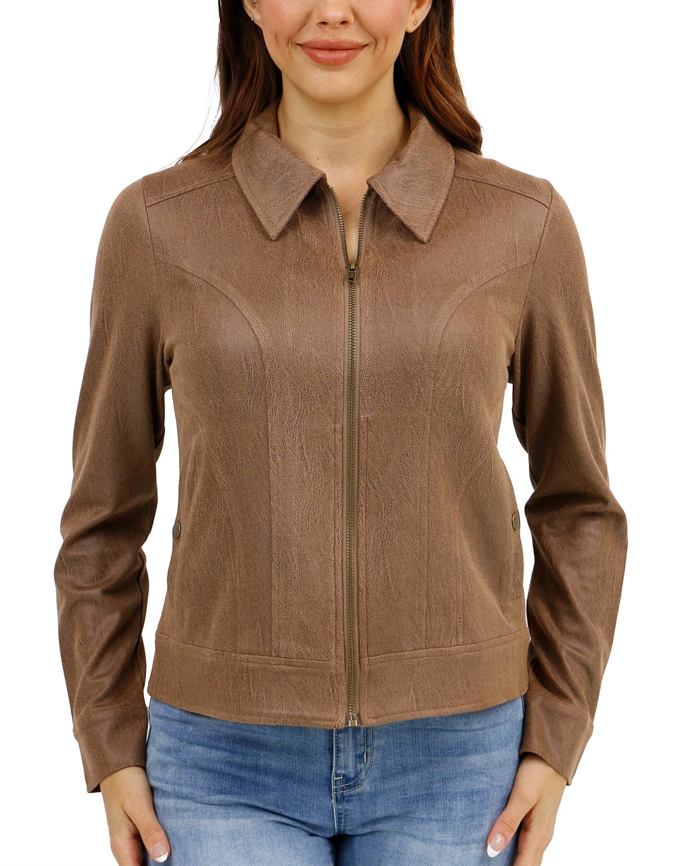 womens brown leather jacket