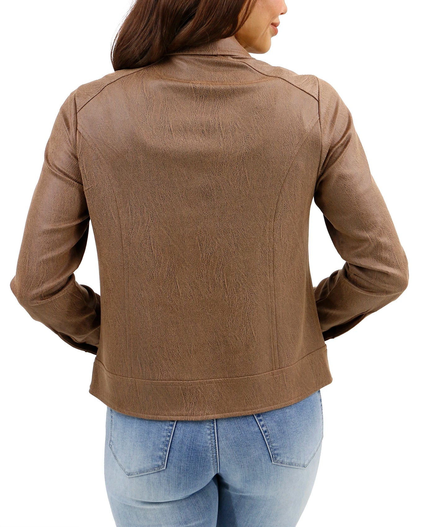 brown leather jacket women