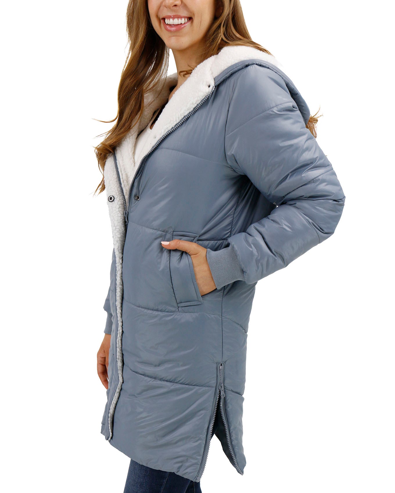 Hooded frost free hot sale long line jacket