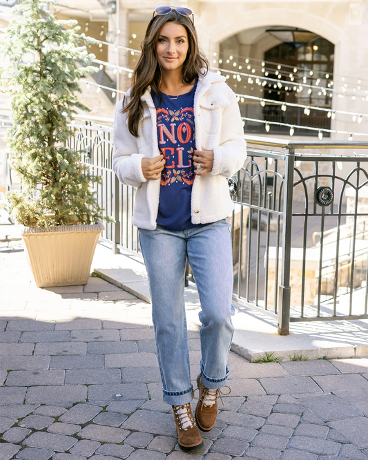 navy blue graphic tee