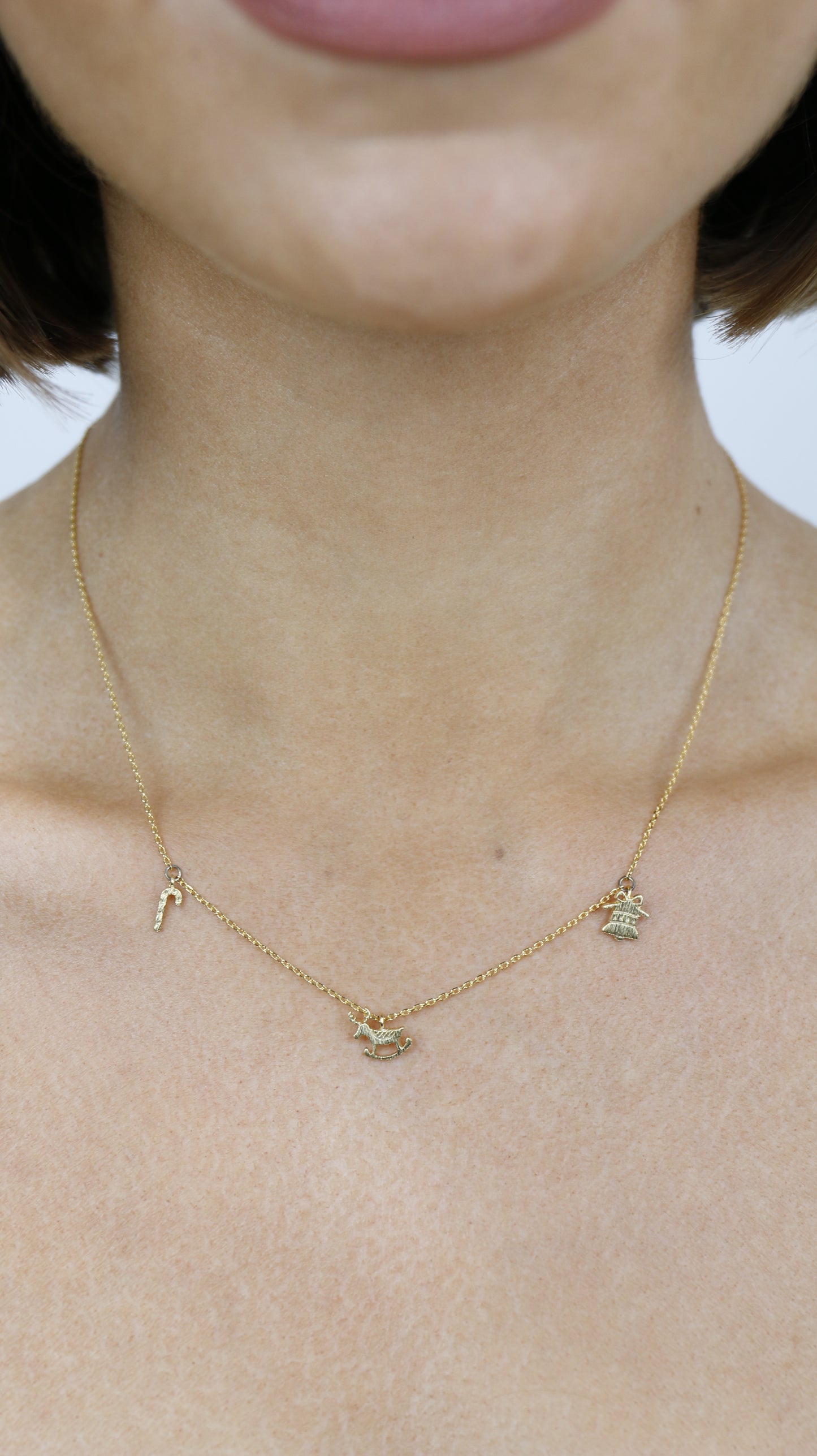 Holiday Gold Charm Necklace