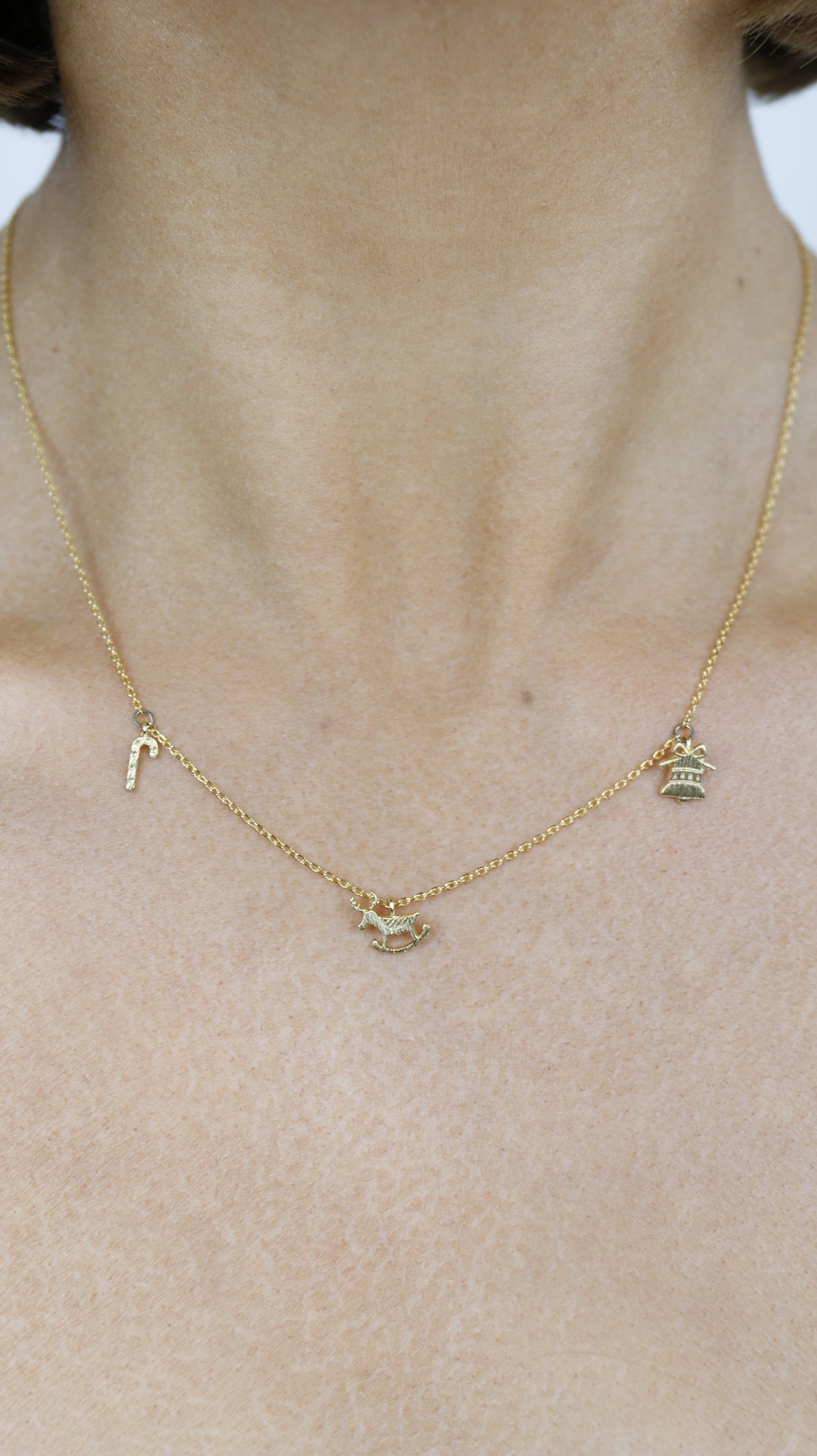 Holiday Gold Charm Necklace