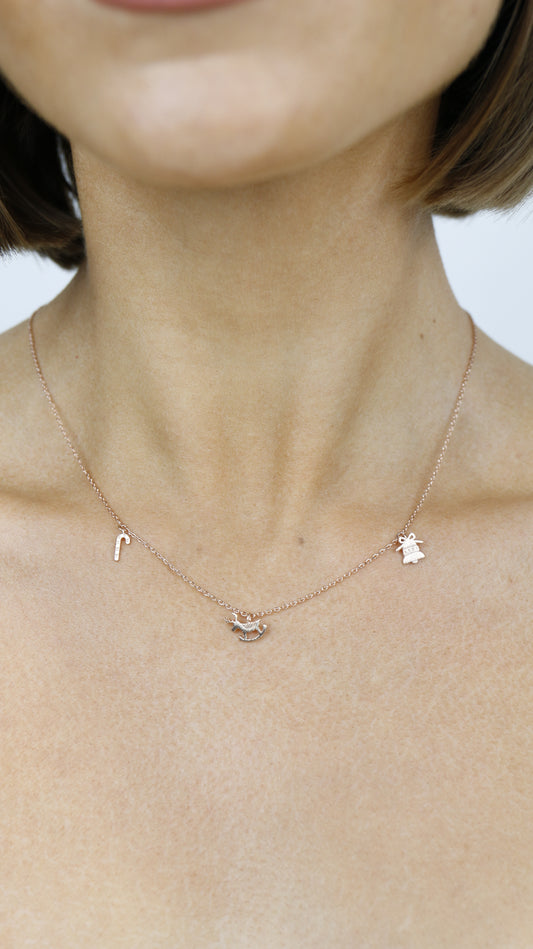 Holiday Rose Gold Charm Necklace