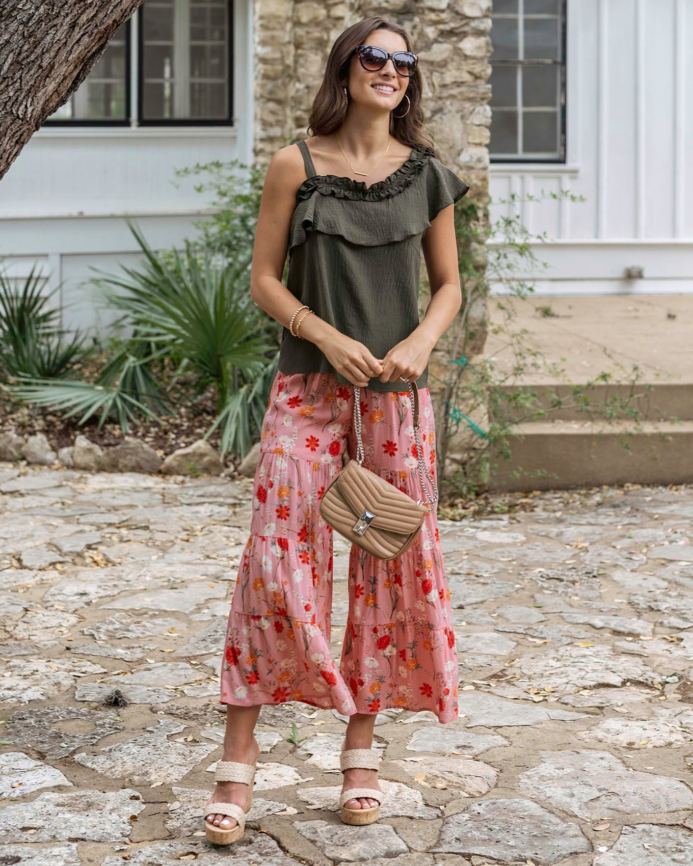 Pink flowy pants