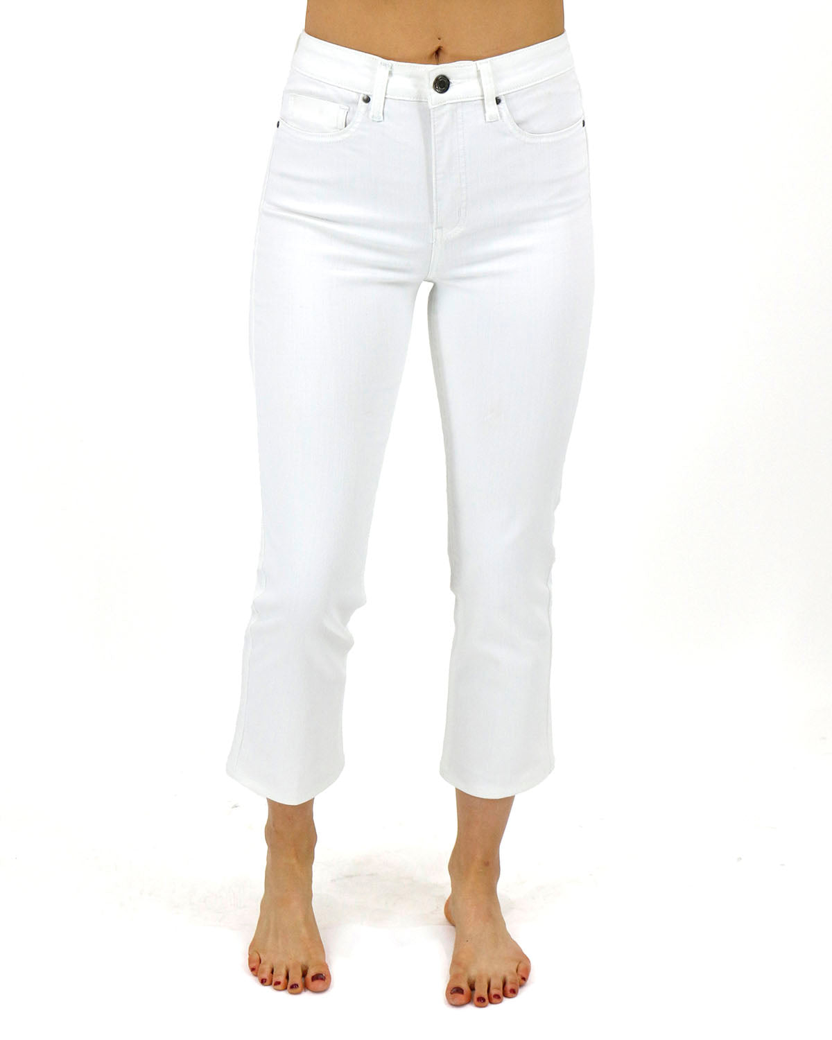 As-Is Mel's Fave Non Distressed Straight Leg Cropped Denim in White - FINAL SALE