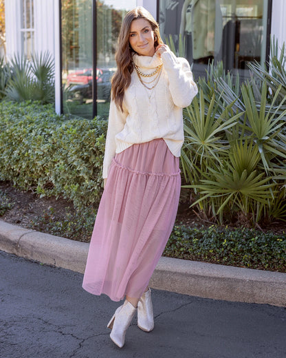 mesh maxi skirt