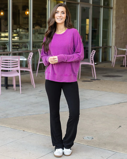 purple pullover sweatshirt