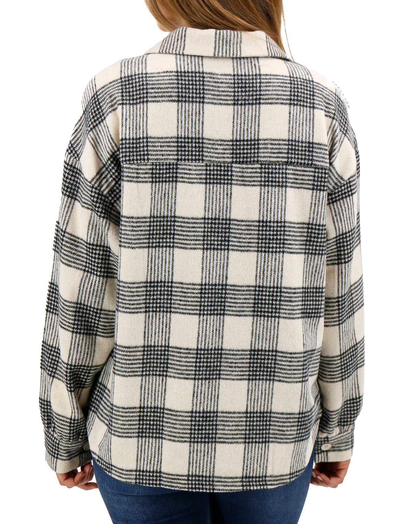 Flannel Ivory/Black Plaid Shacket