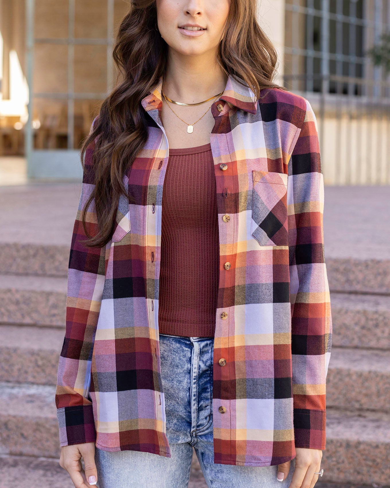 Northern Plaid Flannel Top