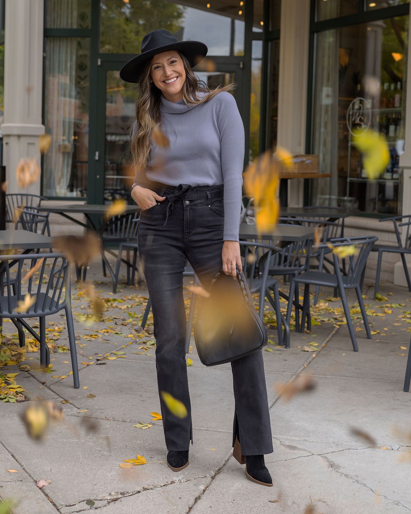 Oh So Soft Light Blue Ribbed Turtleneck Grace and Lace