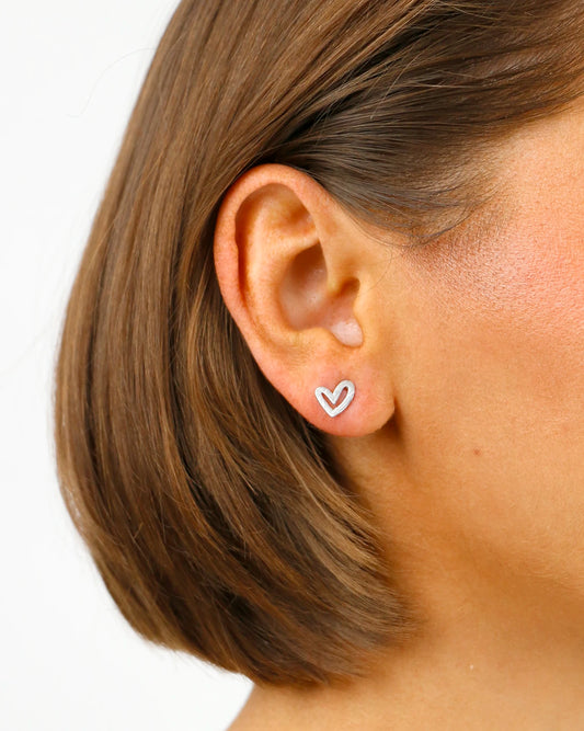 Heart stud earrings