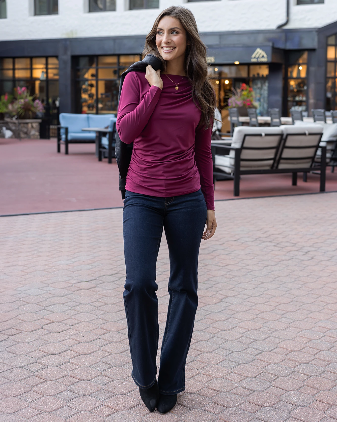 purple long sleeve top