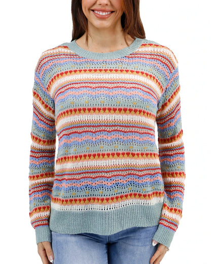 women's open knit sweater