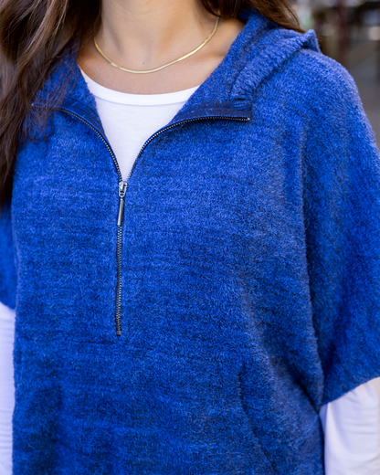 blue poncho