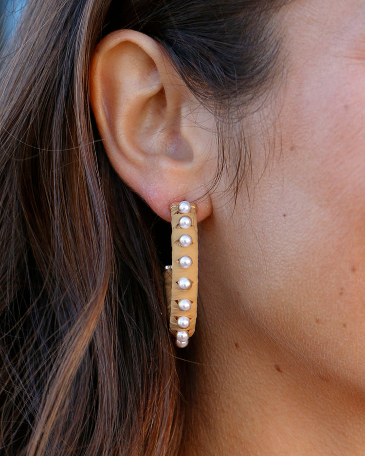 Pearl hoop earrings