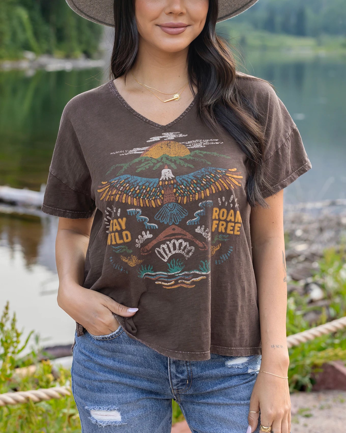 Brown graphic tee