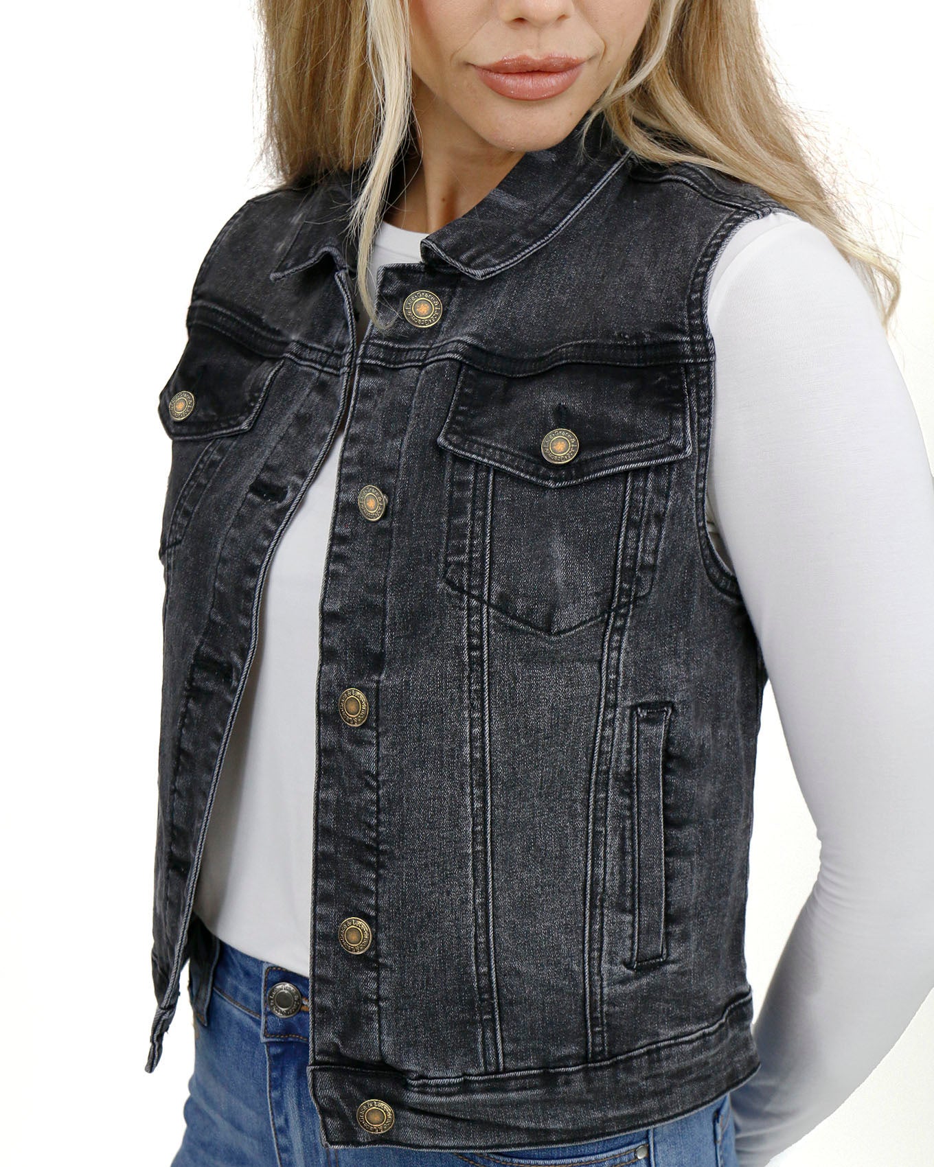 Denim Vest For Women Oversized Sleeveless Jean Jacket | Fruugo MY