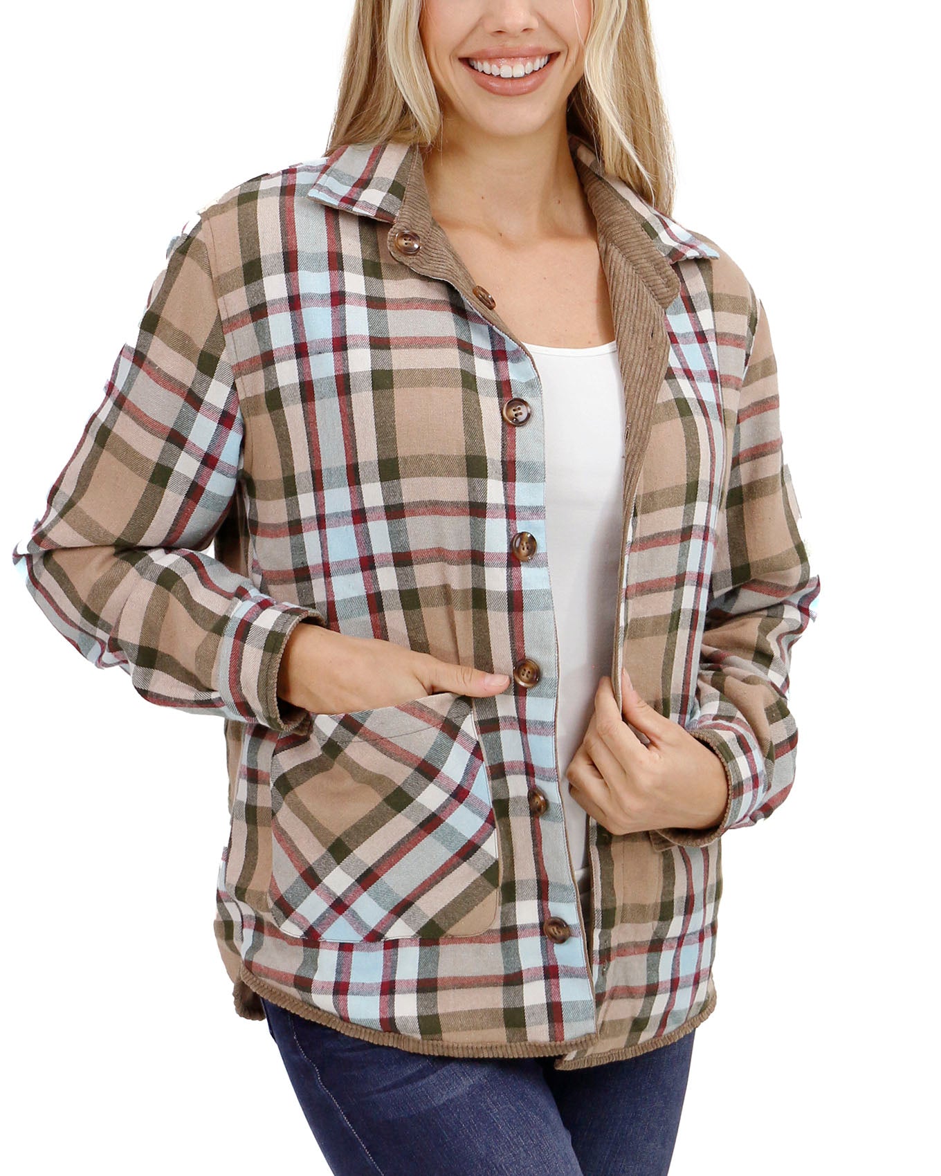 Free People Plaid Corduroy cheapest Lady Coat