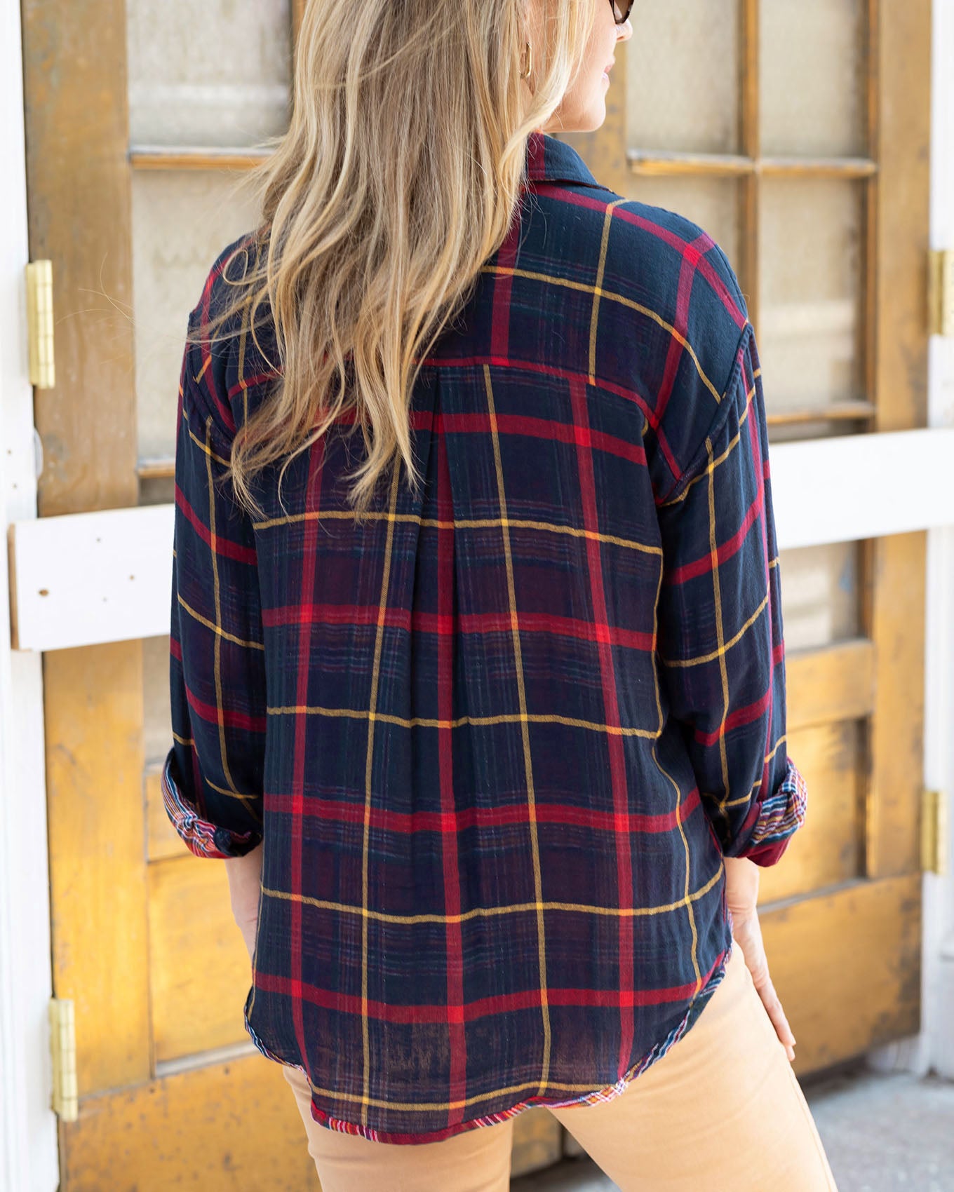 Grace and Lace Favorite Button Up Plaid - Red/Green Plaid