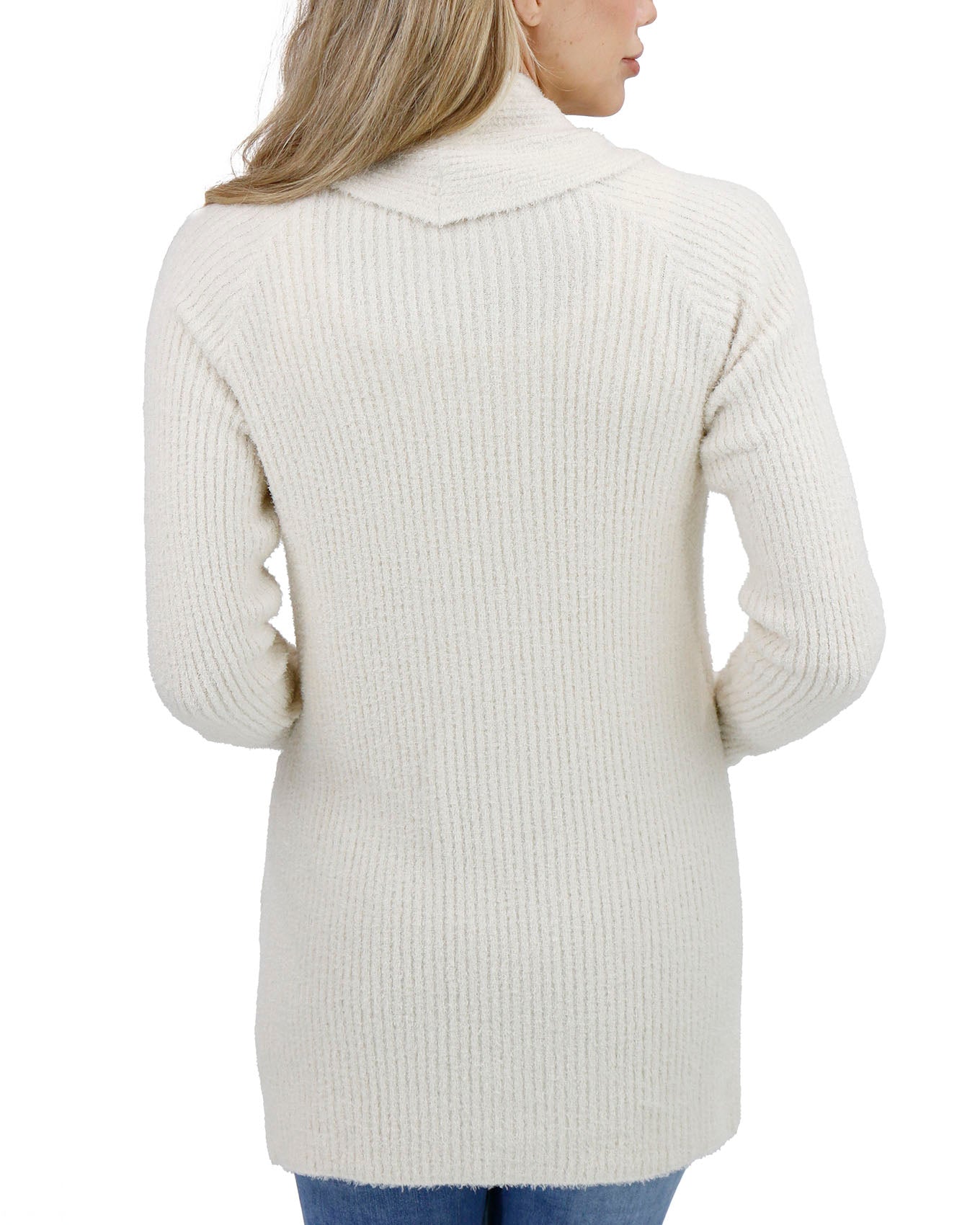Bambü Cowl Neck French White Cardigan - Grace and Lace