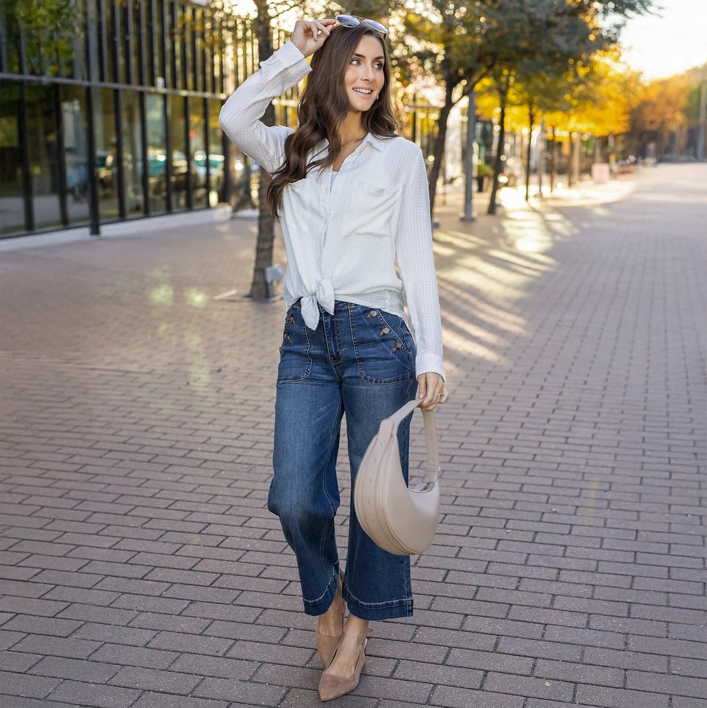 high waist wide leg jeans