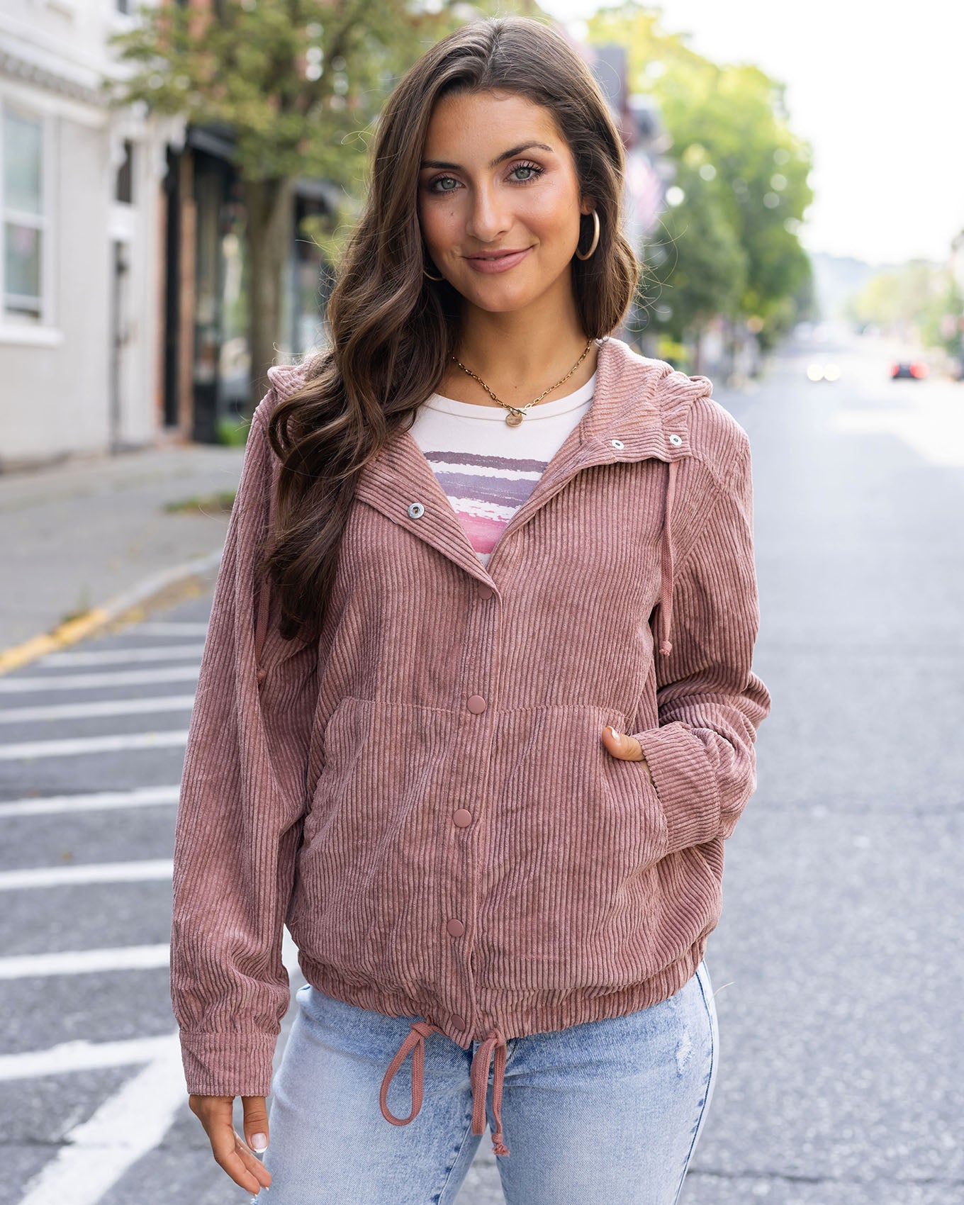 Pink corduroy outlet jacket