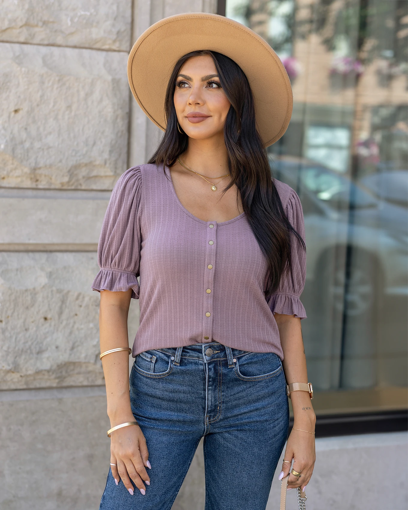 Ruffle sleeve top