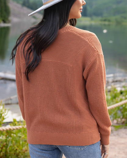 orange cardigan