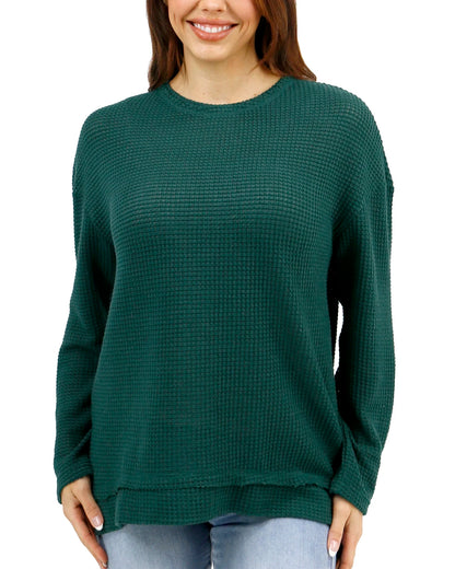 green sweater