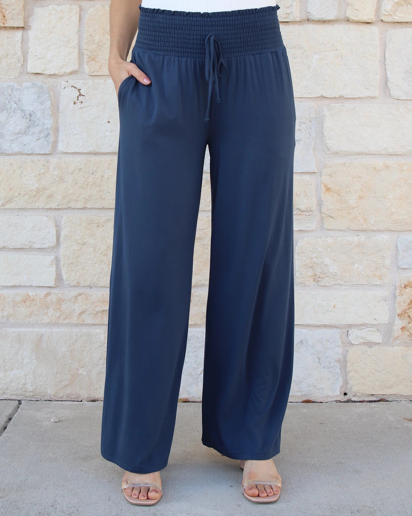 Blue flowy pants