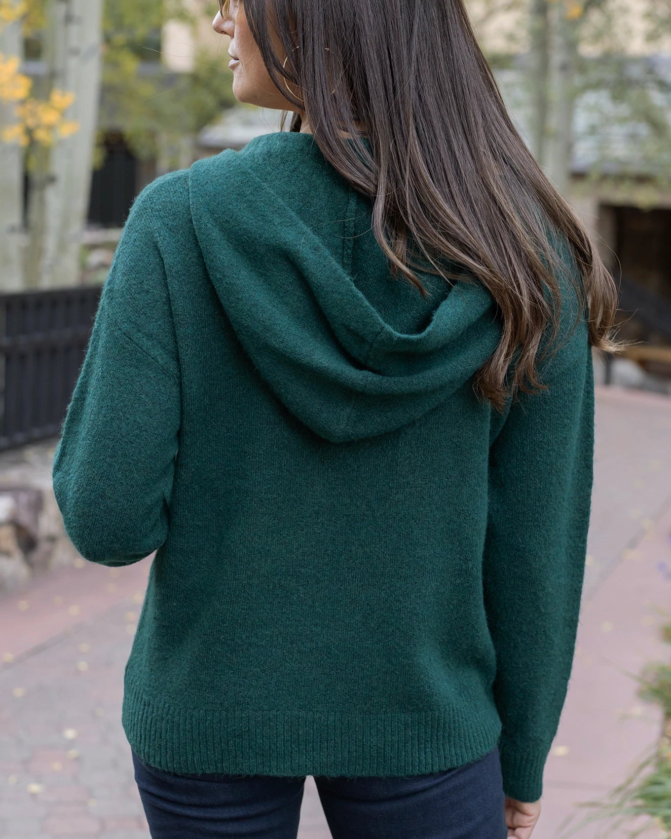 So Soft Deep Green Knit Sweater Hoodie