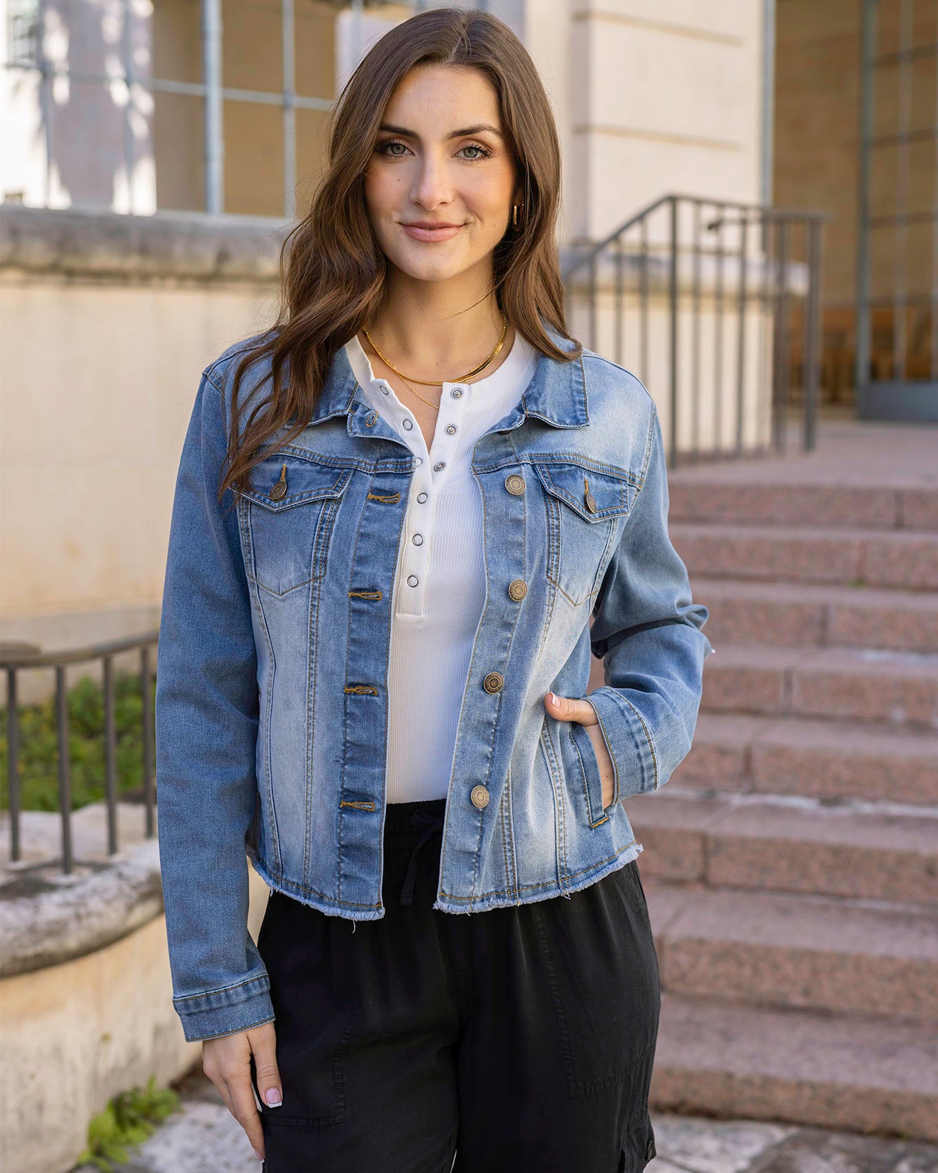 How to Make a Pearl Denim Jacket - EMILY BELLOMA