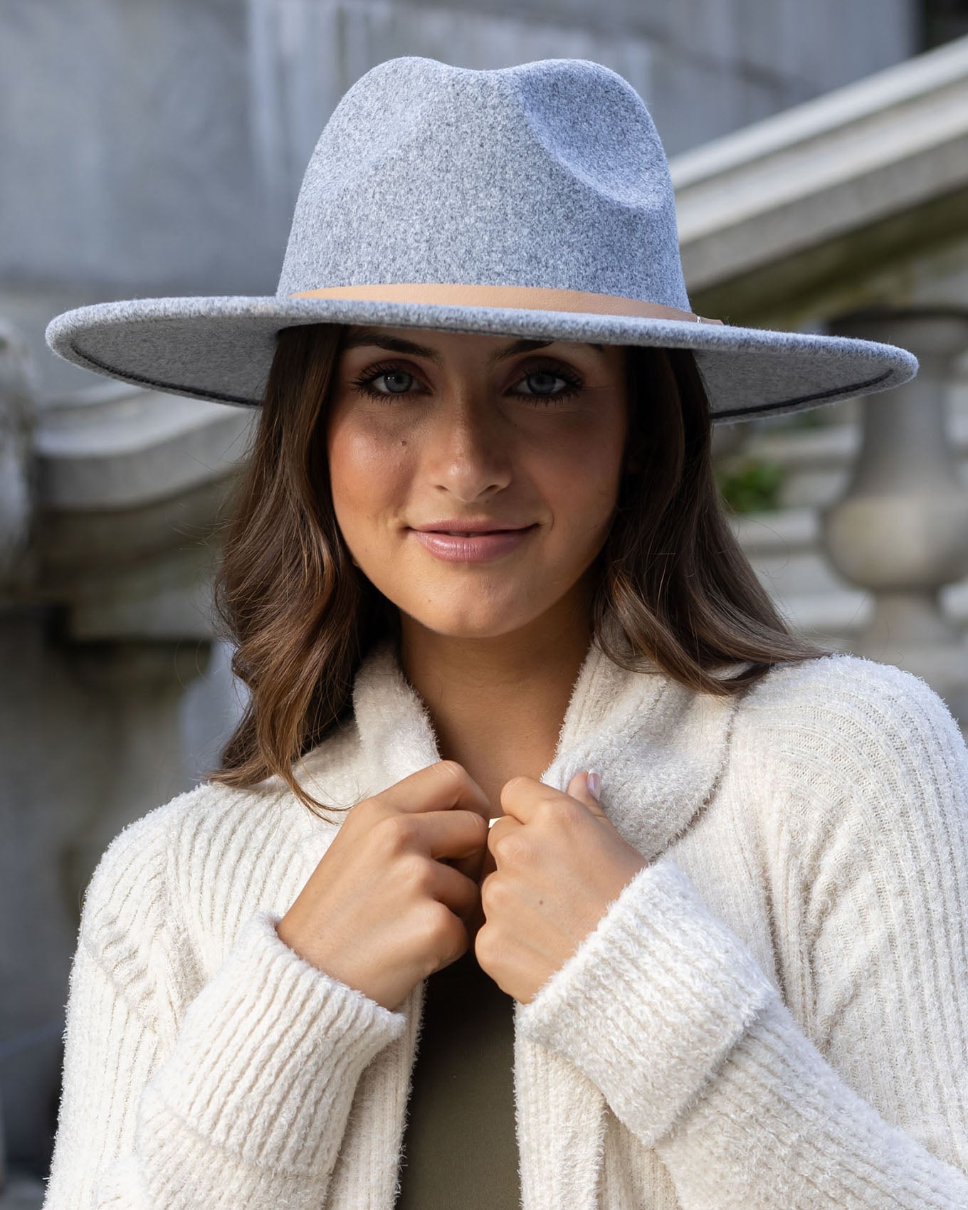 Womens grey store felt hat