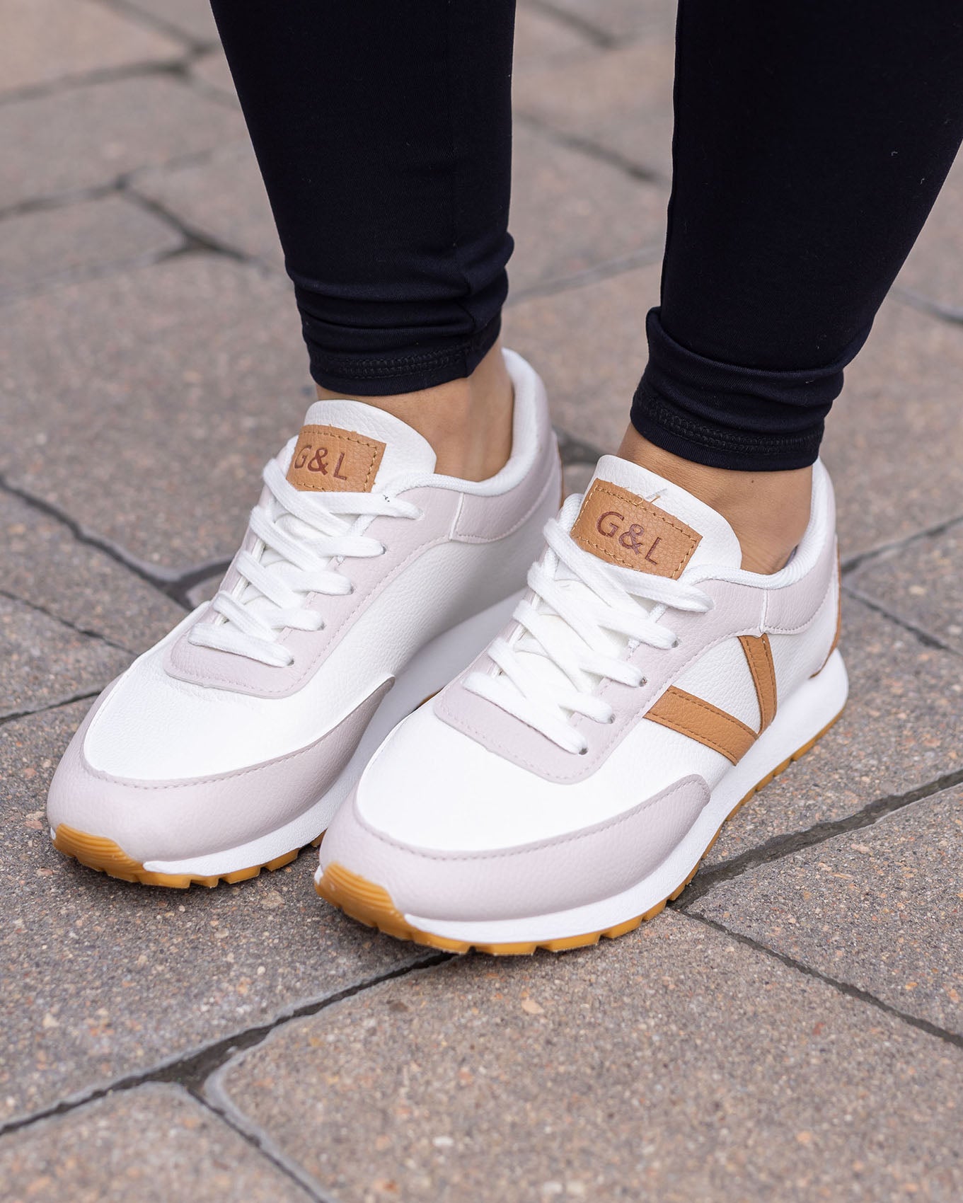 Tan store athletic shoes