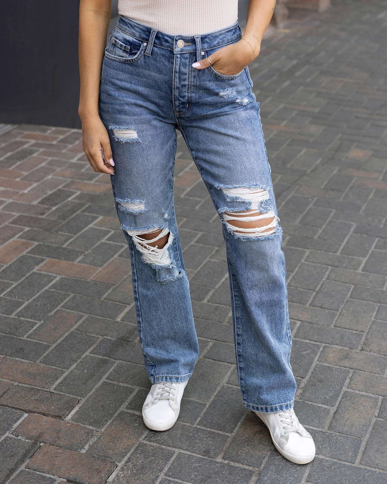 Straight leg jeans