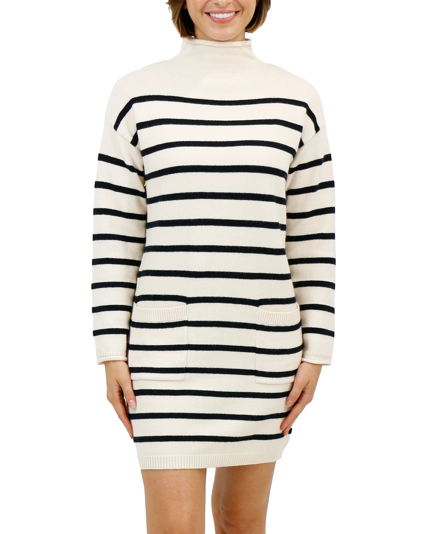 mock neck sweater dress