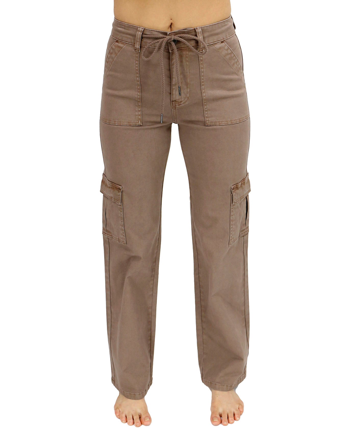 Sueded Twill Caribou Cargo Pants - Grace and Lace
