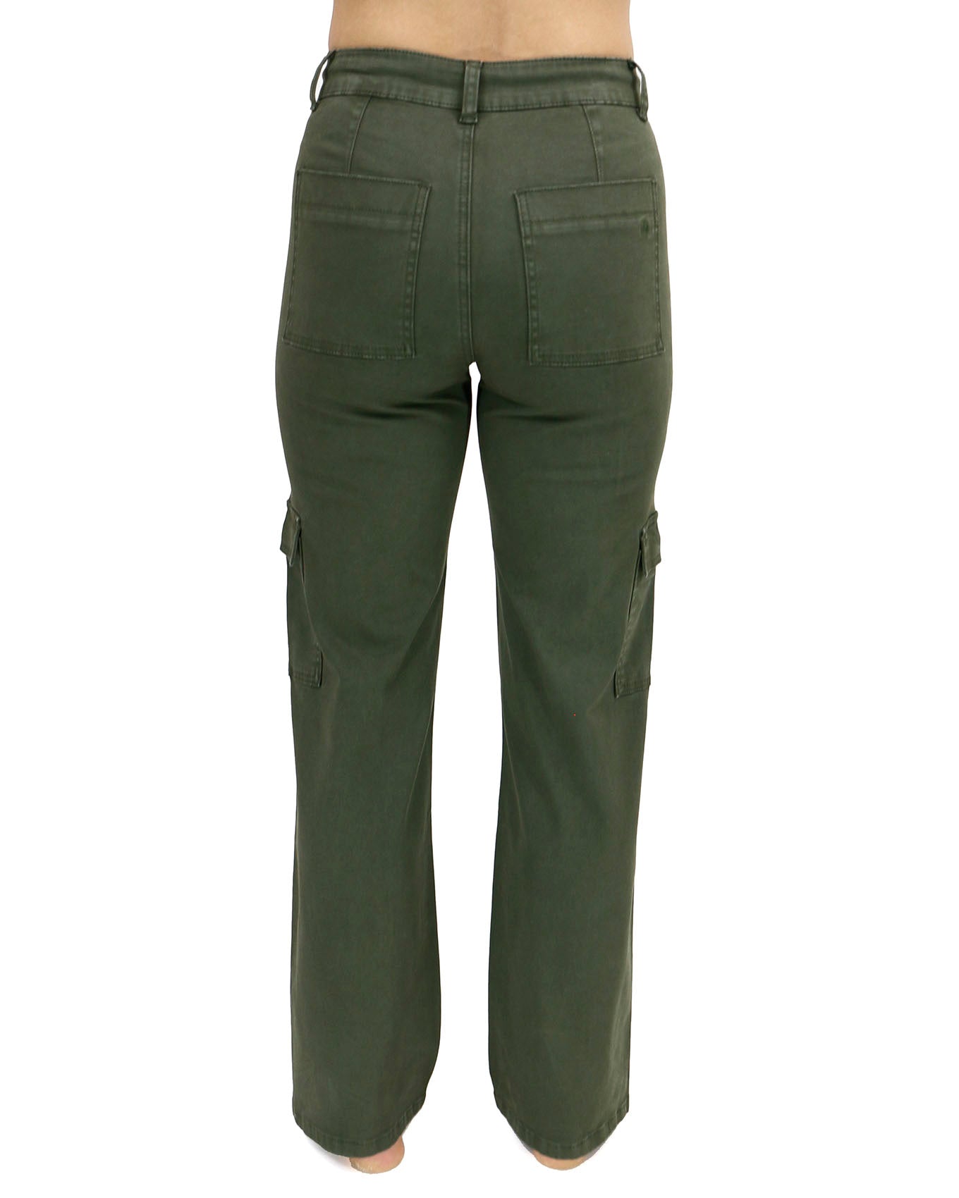 Sueded Twill Deep Green Cargo Pants - Grace and Lace