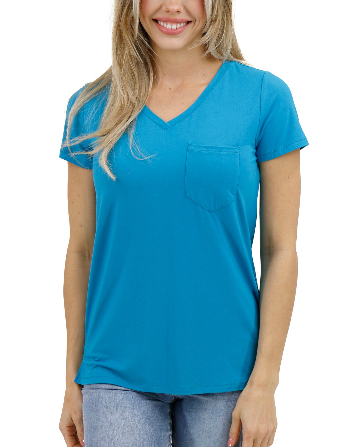 True Fit Perfect Pocket Tee in Teal Teal XXL