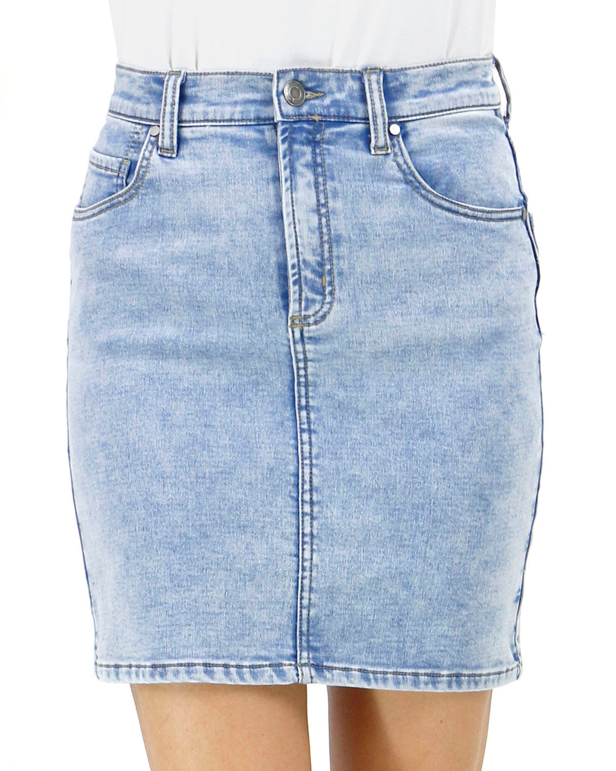 Ultimate Mid-Wash Denim Skirt - Grace and Lace
